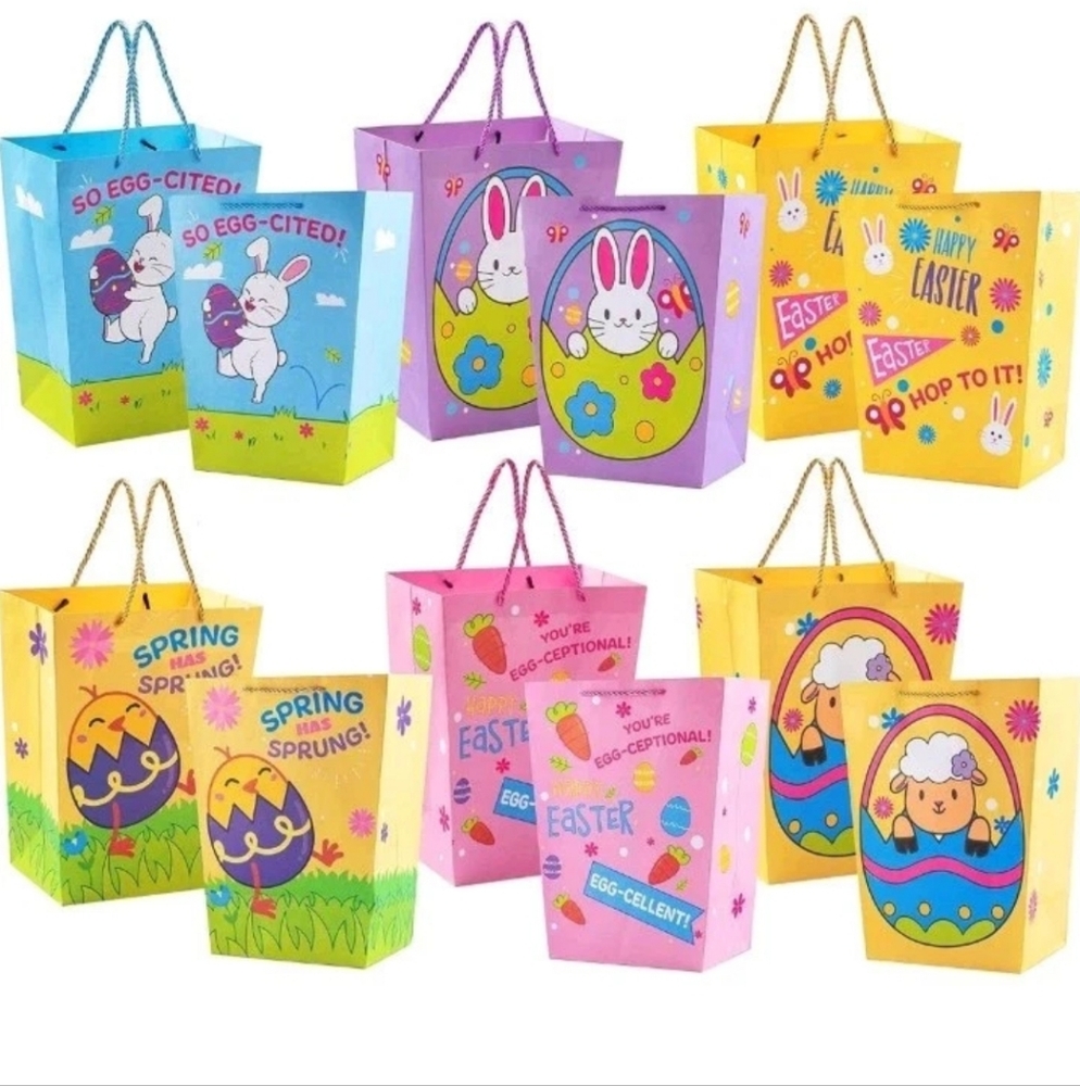 Easter 6x9 Party Favor Bag 12pc Set Brand New